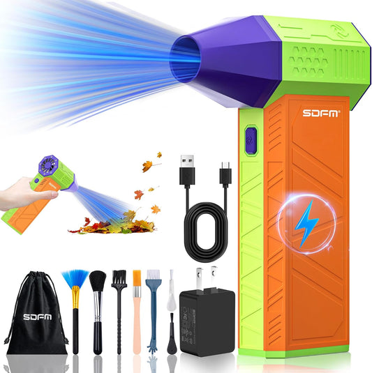 SDFM Compressed Air Duster - Electric Air Duster with Built in Brushless Motor,130,000RPM, 3-Speed Adjustable Air Blower - Suitable for Keyboard, Computer, car, and Home Cleaning (X3) (Max-Colorful)