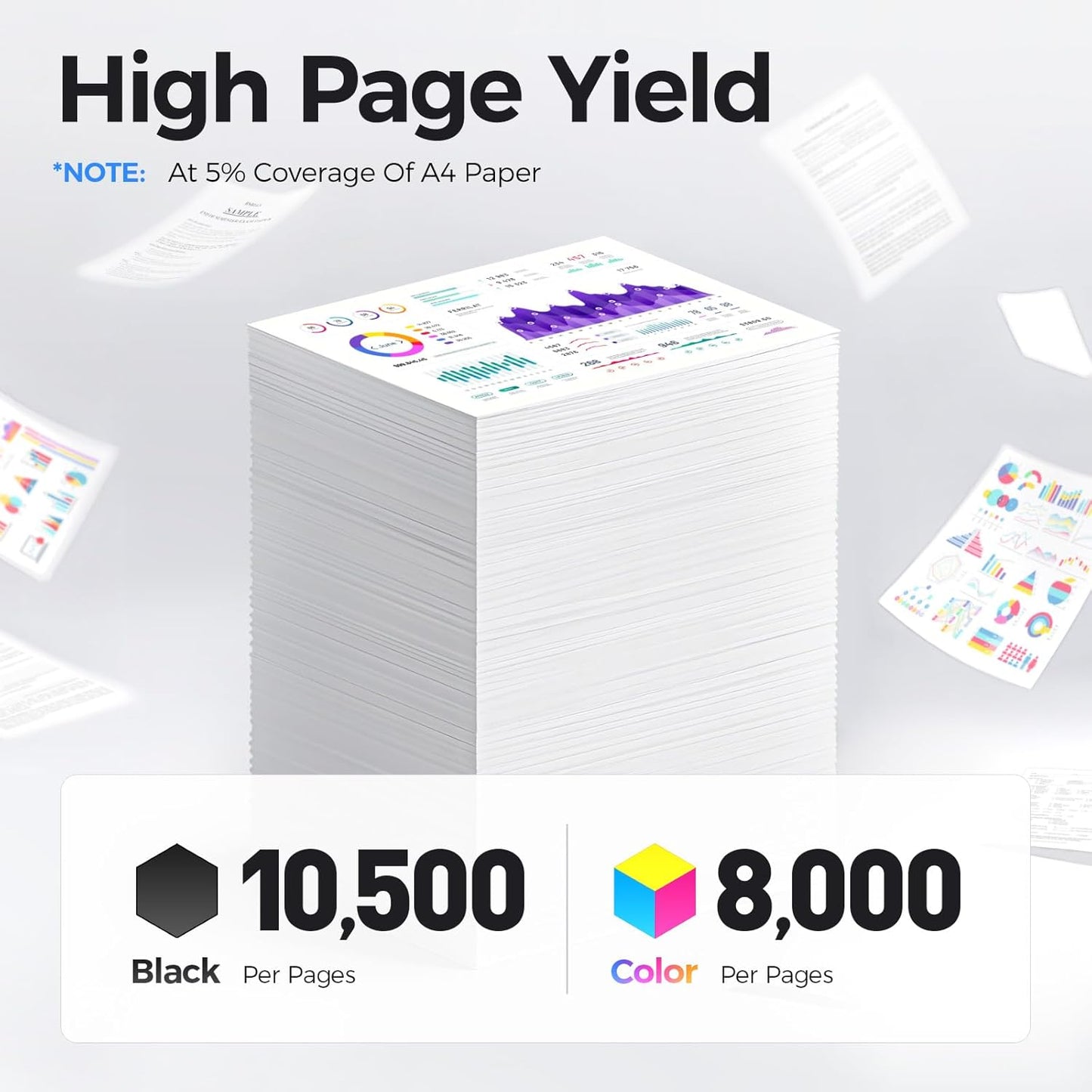 C400 C405 Extra High-Yield Toner Cartridge Set 4-Pack Replacement for Xerox 106R03524 106R03525 106R03526 106R03527 Versalink C400 C405 C400D C400DN C405N C405DN Printer Ink Black Cyan Magenta Yellow