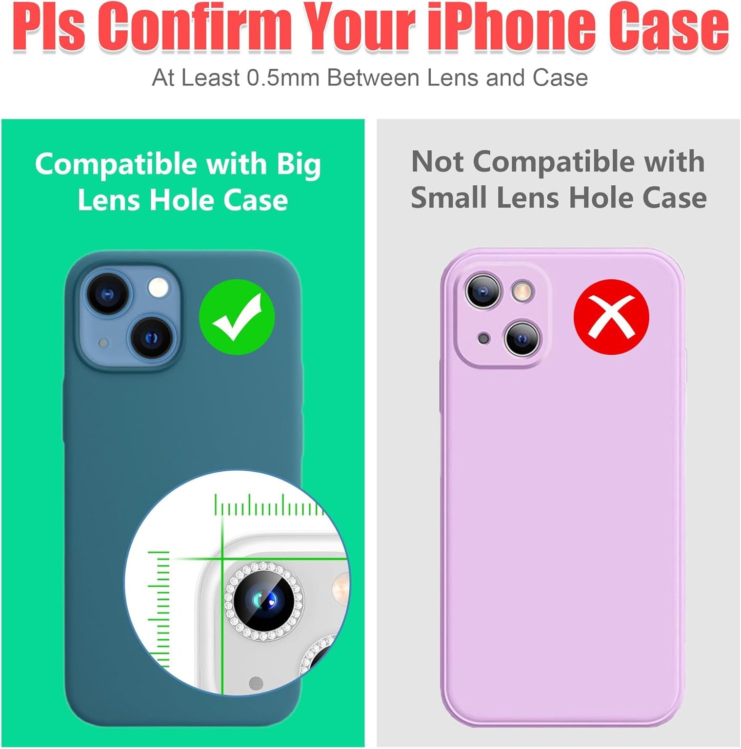 AGVEE 3+3 6 Pack for iPhone 15/15 Plus Camera Lens Protector, Bling Diamond & Bling Glitter Metal Ring 9H Tempered HD Glass Camera Protector Cover Film, Bling-Silver