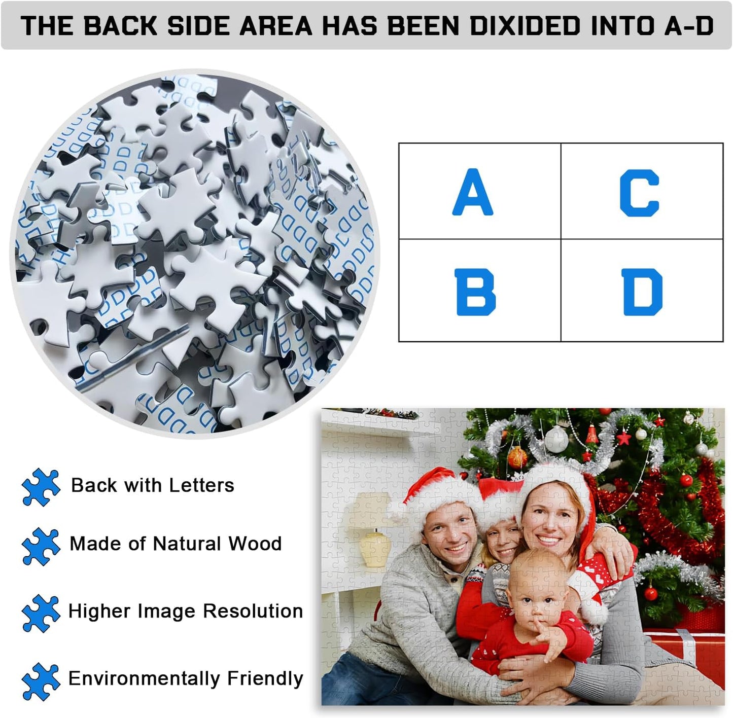 Custom Puzzle 120/200/300/500/1000/1500 Pieces, Personalized Puzzle from Your Own Photos, Customized Picture Jigsaw Puzzle Gift for Christmas Wedding Birthday Family