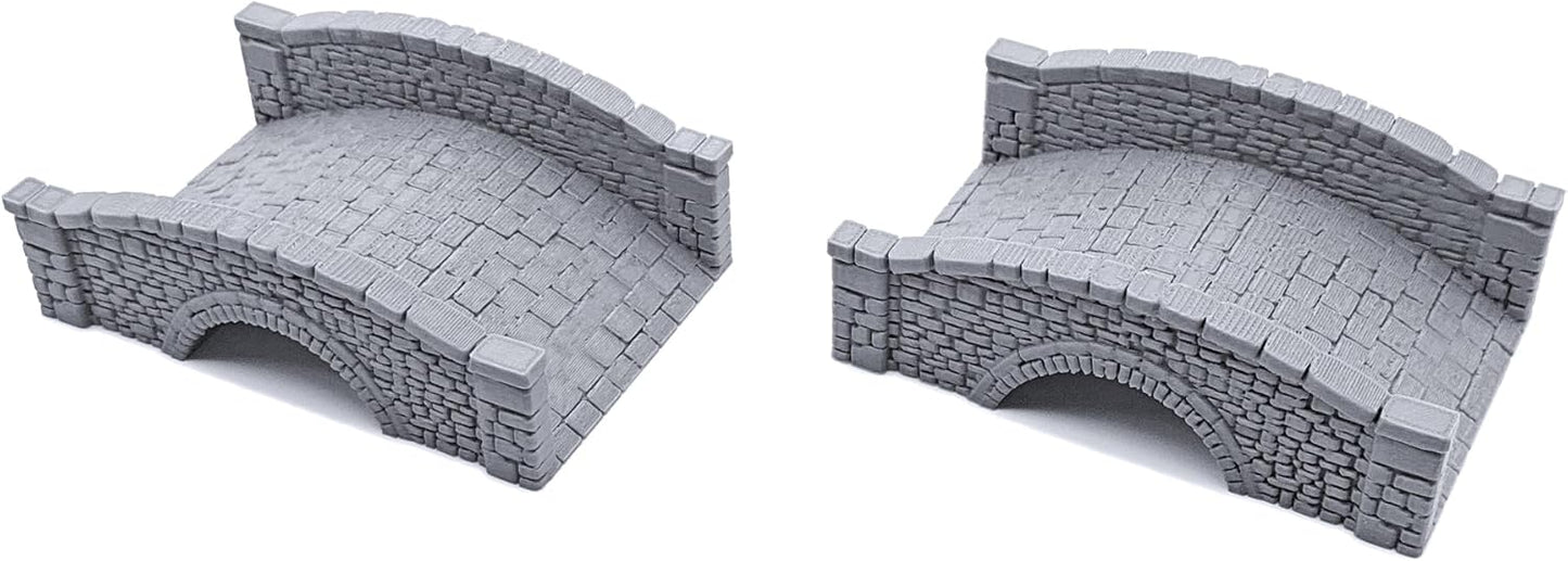 EnderToys Stone Footbridges by Printable Scenery, 3D Printed Tabletop RPG Scenery and Wargame Terrain 28mm Miniatures
