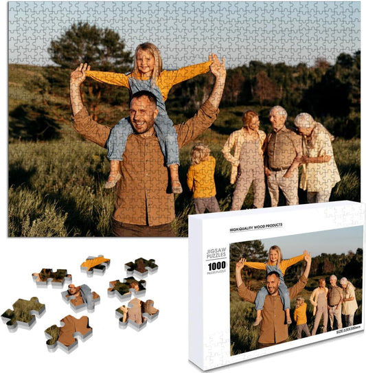 Custom Puzzle, Personalized Puzzle for Photos, Customized Puzzle 120/200/300/500/1000/1500 Pieces for Family, Christmas, Pet, Birthday, Wedding Gift