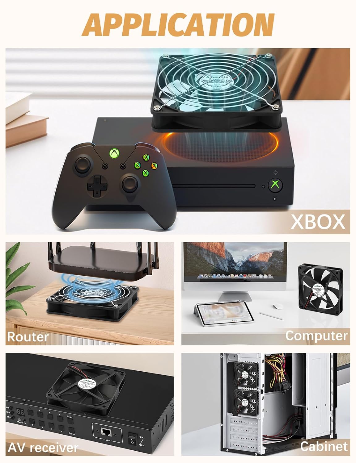 140mm x 25mm USB Computer Fan with 3 Speed Degree 5v PC Cooling Fan for DVR Receiver PlayStation Xbox AV Cabinet