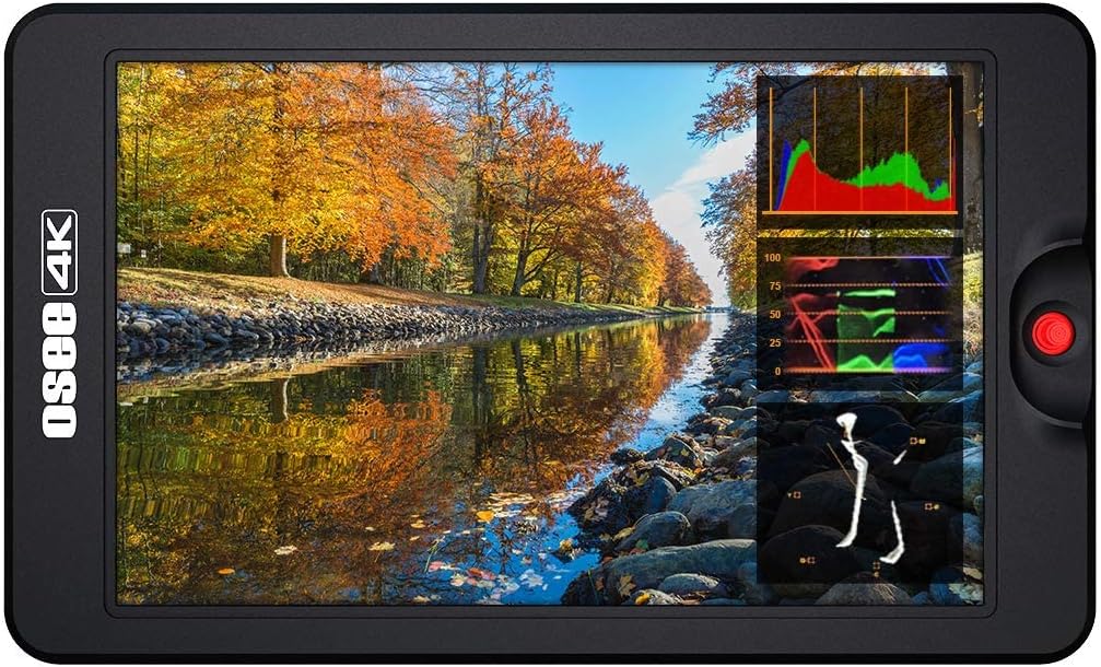 osee T7 7inch Upgraded Version 3000 Nits Ultra Bright Daylight Viewable FHD DSLR Camera Field Monitor 3D LUT HDR 4K HDMI Input & Output Including Ball Head Power Adaptor and D-tap Cable
