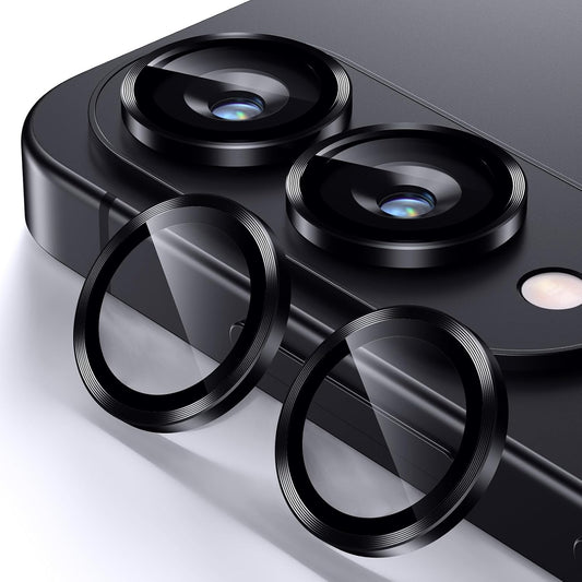 Korecase for Samsung Galaxy S25 Edge Camera Lens Protector, 9H Tempered Glass Anti Scratch Camera Screen Protector Shockproof Film Shcokproof Metal Ring Lens Protecor for Galaxy S25 Edge,Black