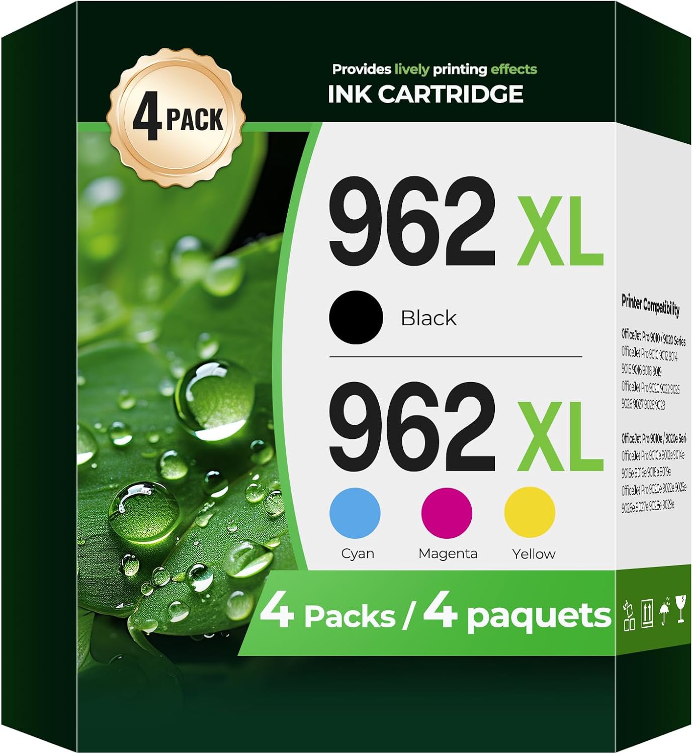 962XL Ink Cartridges Combo Pack OfficeJet Pro 9010 9015 9020 9018 Compatible with HP 962 XL Ink Cartridges HP962XL/962 HP962XL HP962 Printer Ink for OfficeJet Pro 9015 9010 9020 9018 9025 9012 9022
