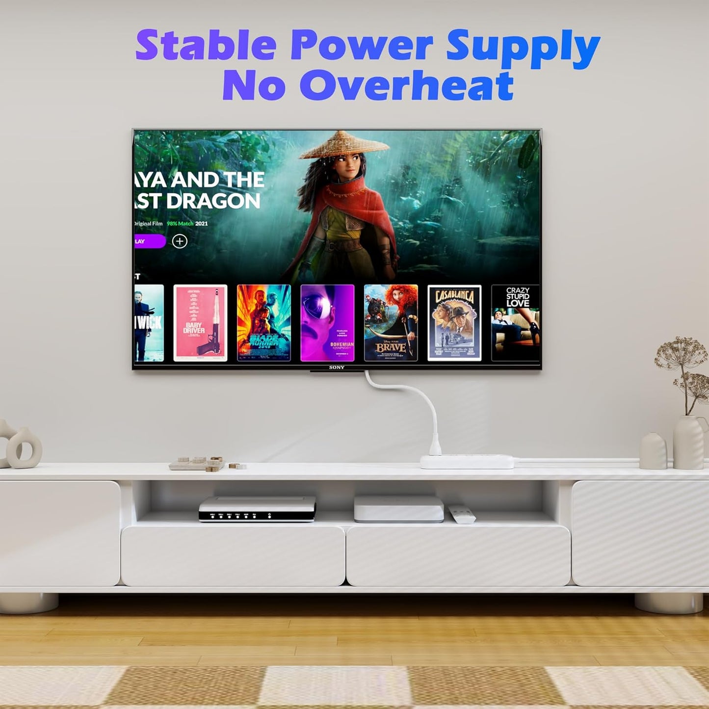 Adoreen 2 Ft Computer TV Replacement Power Cord White, 18AWG 3-Prong AC Universal Power Supply Cable NEMA 5-15P to IEC 320 C13 for Printer, PC, Monitor TV LCD, ETL+Ties