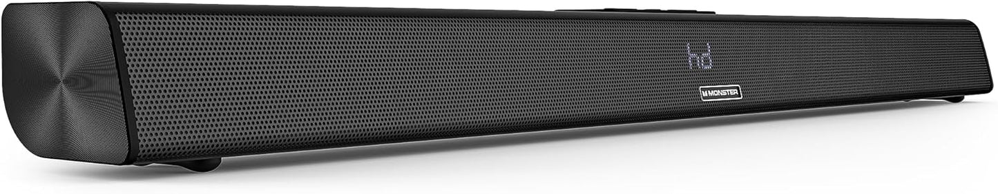 Monster Soundbar SB100 Sound Bar for Smart TV, 120W Soundbar with DSP Dynamic Sound, LED Display, Easy Setup, Bluetooth 5.4, Wall Mountable