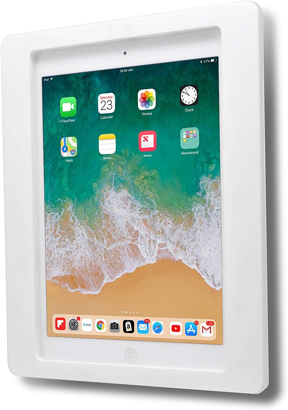 TABcare Anti-Theft Acrylic VESA Enclosure for Apple iPad Pro 10.5" with Free Wall Mount Kit & 90-Degree Angle Charge Cable (iPad Pro 10.5", White)