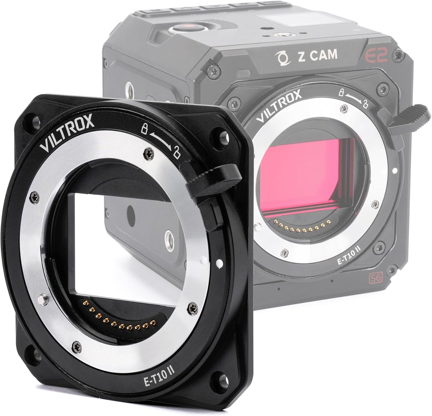 VILTROX E-T10 II Lens Mount Adapter, E Mount Lens to Z-CAM Cinema Cameras Autofocus Adapter Converter Compatible with Sony E Mount Lens to Z-CAM E2-M4 E2-S6 E2-F6 E2-F8 Cinema Cameras