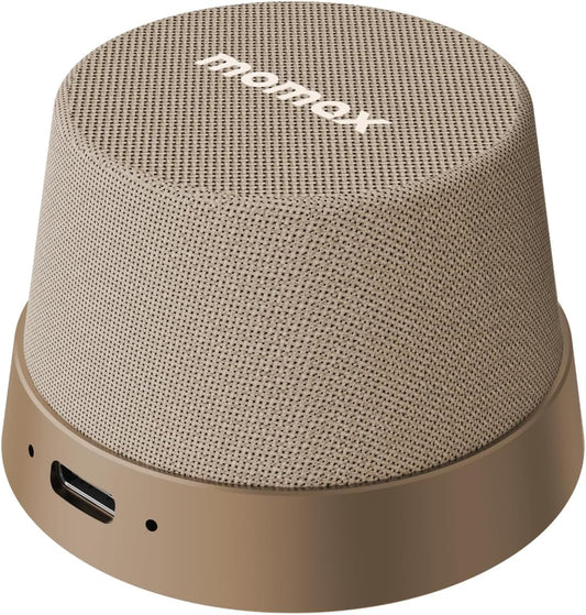 MOMAX Magnetic Portable Speaker Wireless, IPX6 Waterproof Shower Speaker Small with Bass, 12H Playtime, TWS Pairing, Magnetic Cell Phone Stand for Outdoor, Gift Ideas