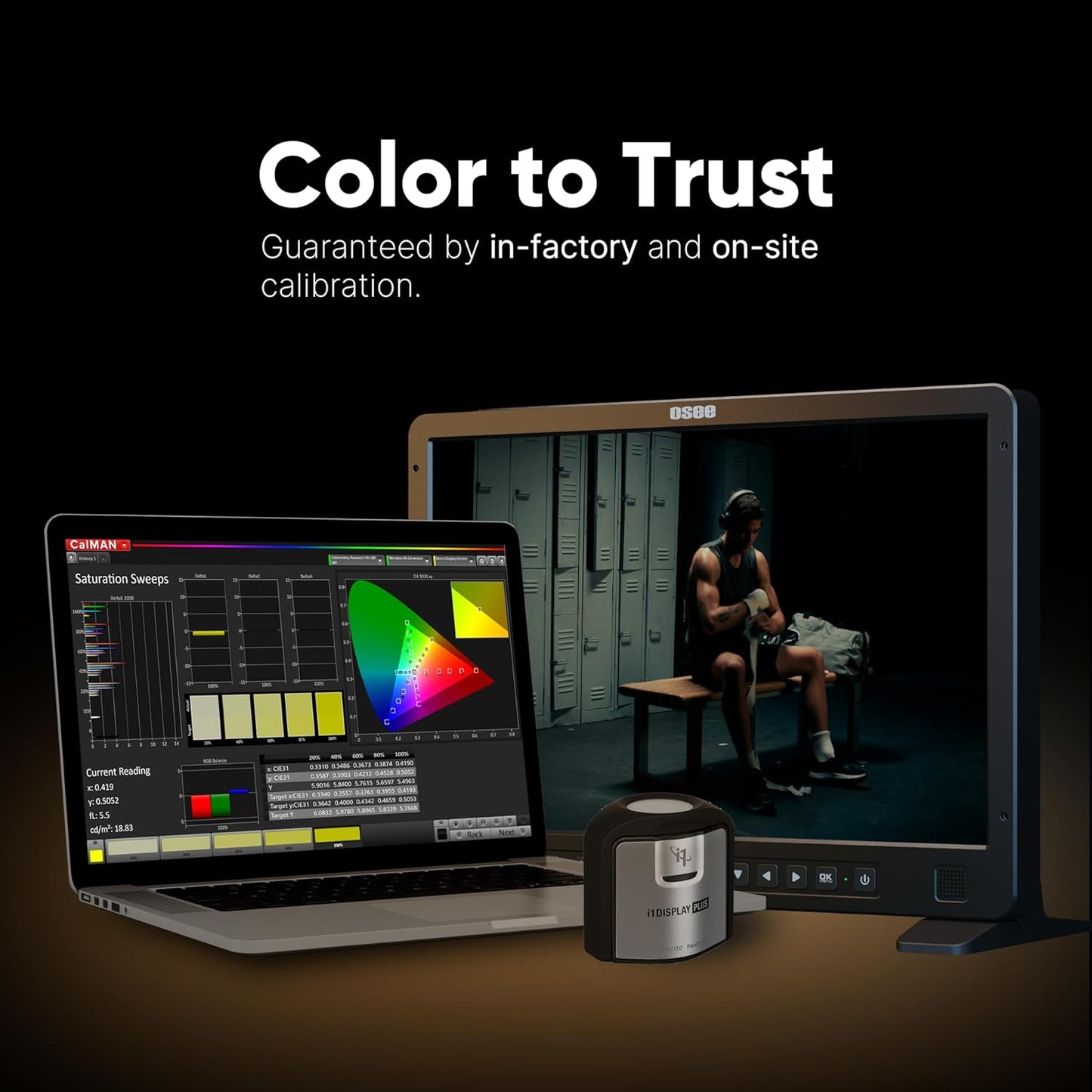 osee Megamon 15SE 15.4inch 1000 Nits Daylight Visible Live Streaming HDR Studio Monitor for Pro Video Switcher Mixer and Field Production with SDI HDMI Inputs C-Stand Adapter