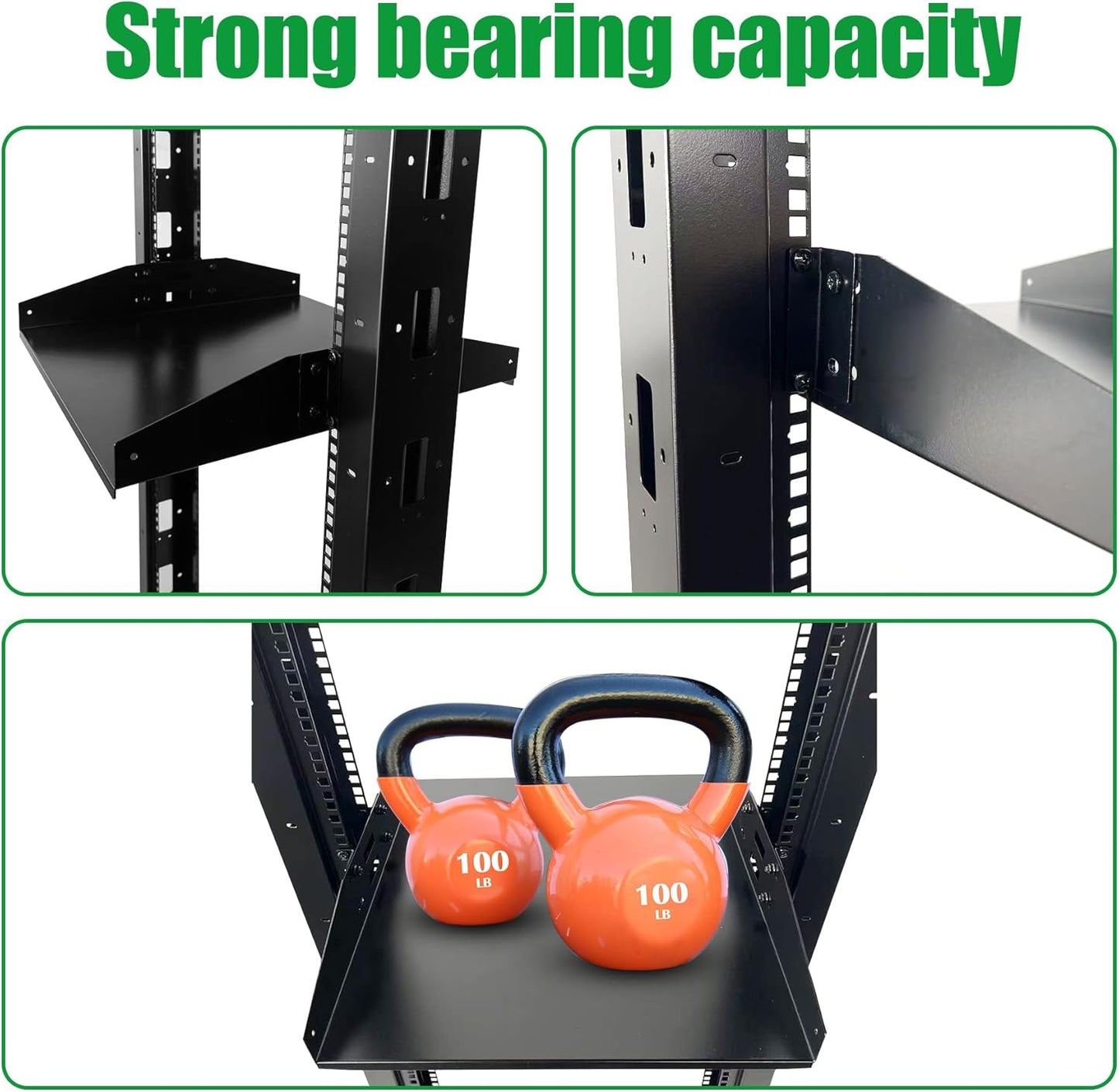 2 Post 42U Open Frame Server Rack 2-Post Server Rack Network Rack,with Movable casters，Comes with 2 Center Trays,for 19 Inch Equipment, Networking Data & IT Devices,1080lbs Weight Capacity(2P-DL-42)