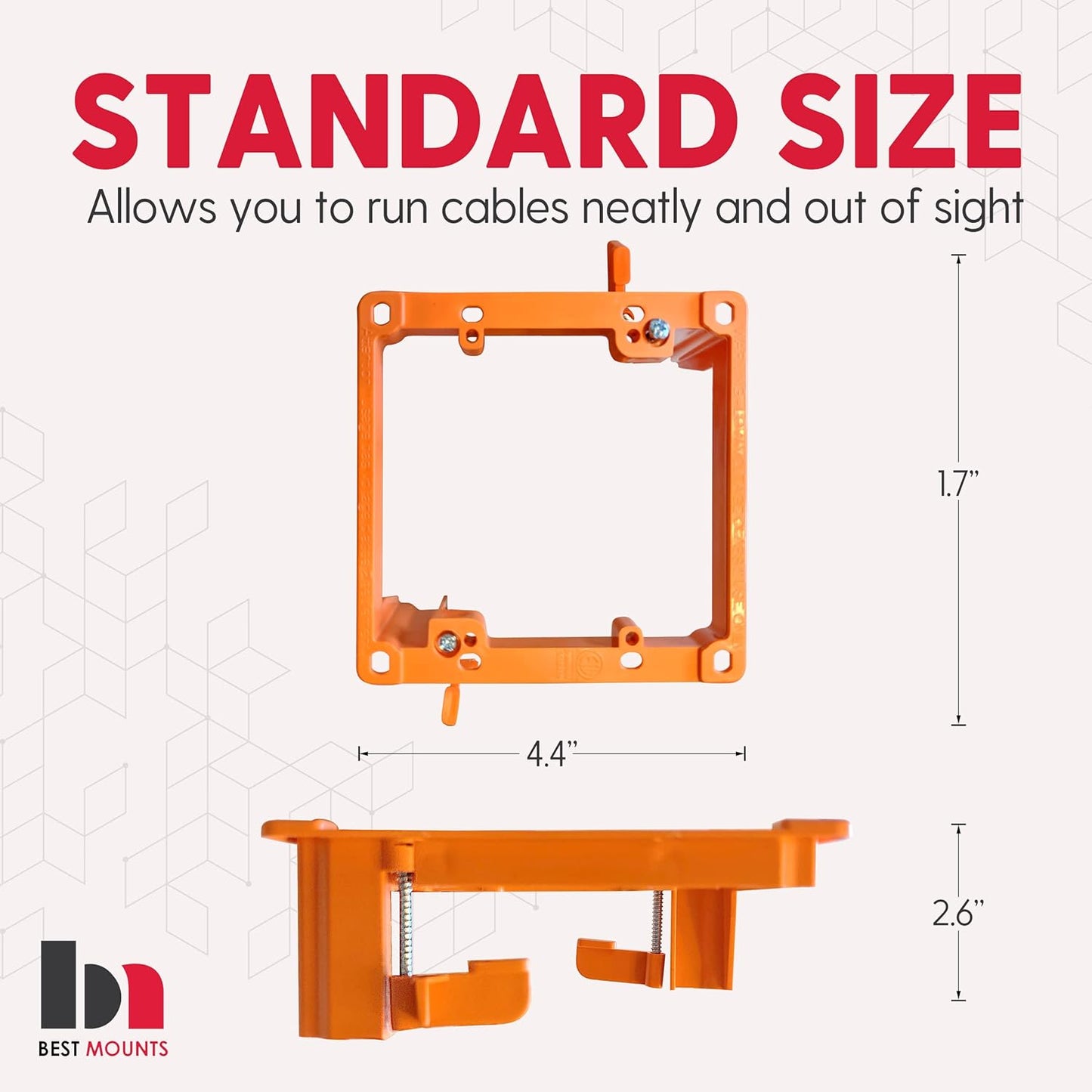 1 Pack Wall Plate with Bracket - In Wall Cable Management Kit - Recessed Wall Plate Cable Pass Through Pair with Dual Gang Low Voltage Mounting Bracket - TV Cord Hider for Wall Mounted TV