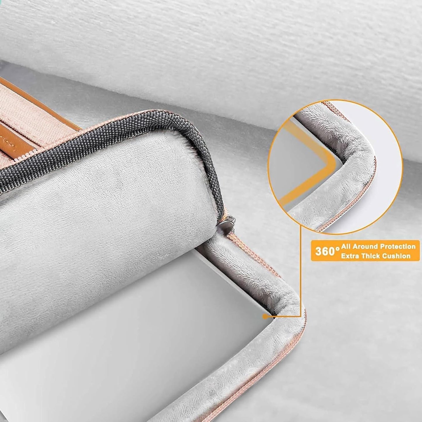 MOSISO 360 Protective Laptop Shoulder Bag,15 inch Computer Bag Compatible with MacBook Air M4 M3 M2/Pro A1990 A1707, Dell XPS Plus,Side Open Messenger Bag with 4 Zipper Pockets&Handle, Khaki