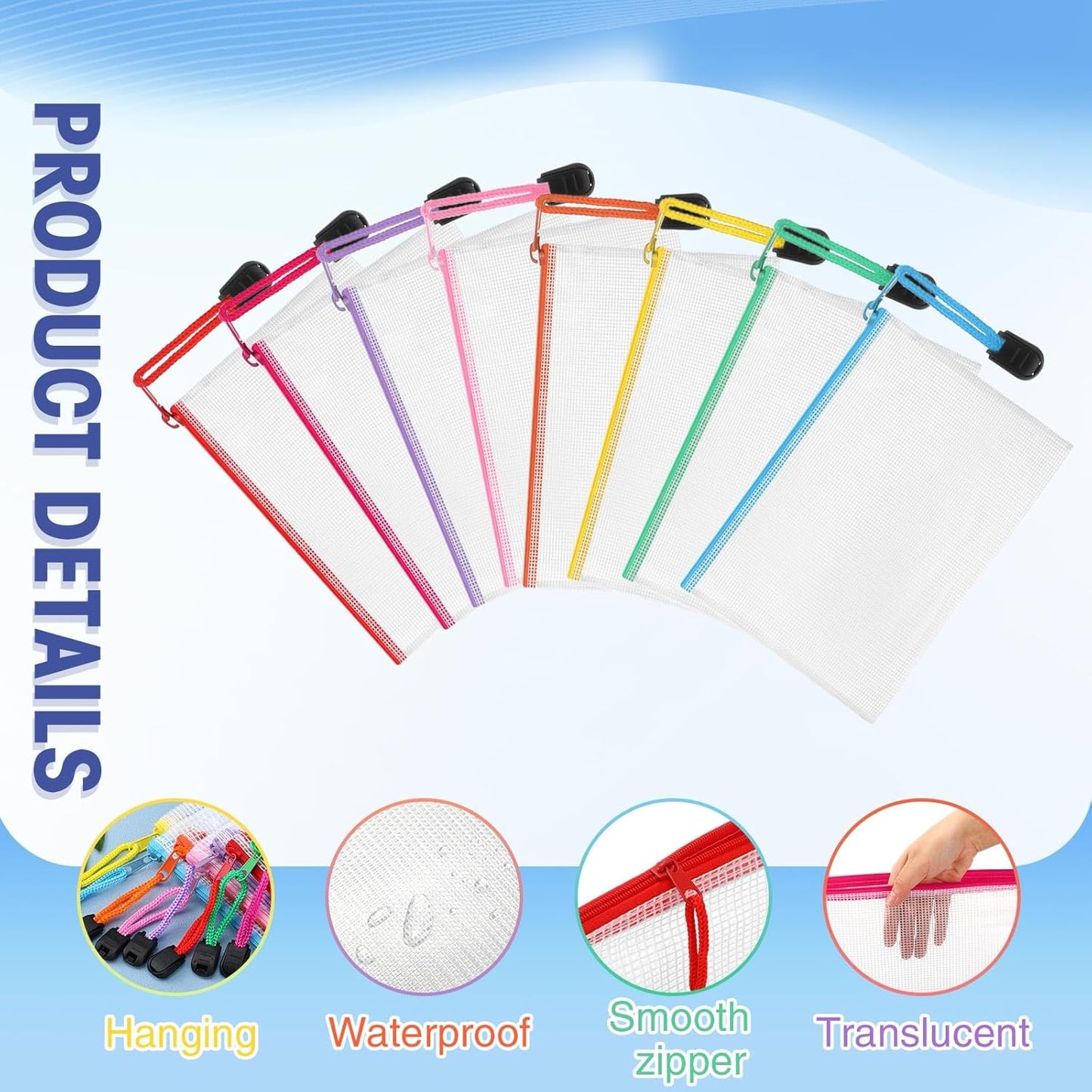 Jetec 32 Pcs Mesh Zipper Bags Toy Storage Bikini Organizer Bag Bolsas Para Guardar Trajes De Baño Waterproof Zipper Reusable Pouch Puzzle Multipurpose for Storage Office(Stylish Color,5.1 x 4.1 Inch)