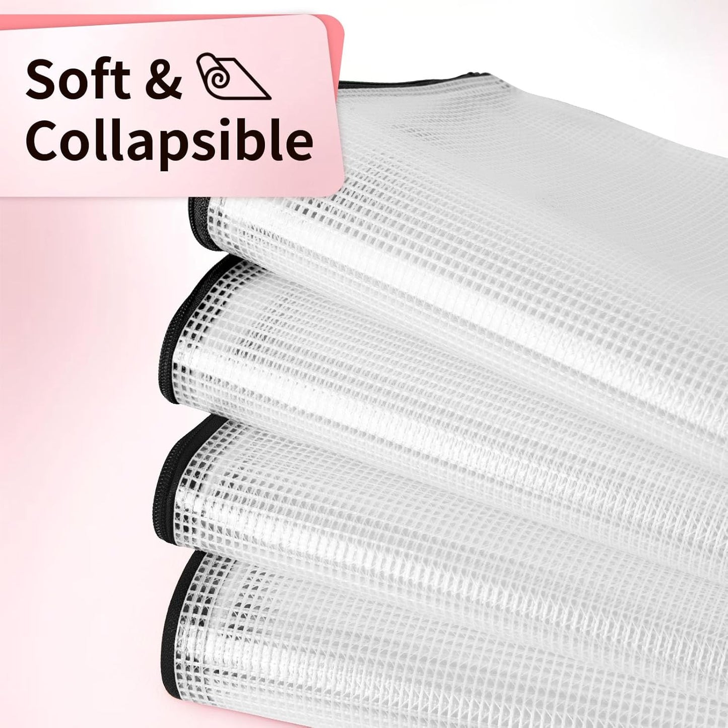 Umriox Mesh Zipper Pouch, 14.9x11.0 in (Black, 12 Packs), Extra Large Zipper Bags, Waterproof Zipper Pouches for Office Supplies, Puzzles, Board Game Storage & Cross Stitch Projects