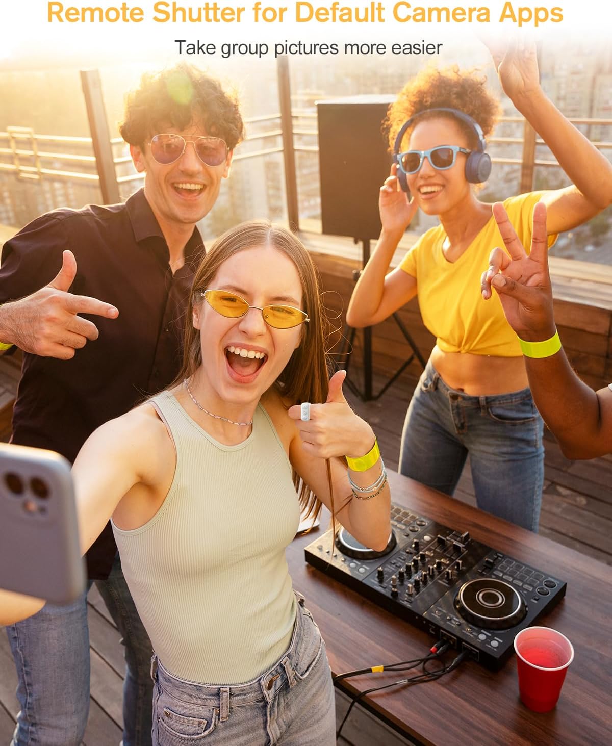 ADZERD Remote Control for TikTok, Page Turner for iPhone/iPad, Bluetooth Camera Video Recording Remote, Scrolling Ring for TIK Tok, Compatible with iOS/Android Phones & Tablets - White