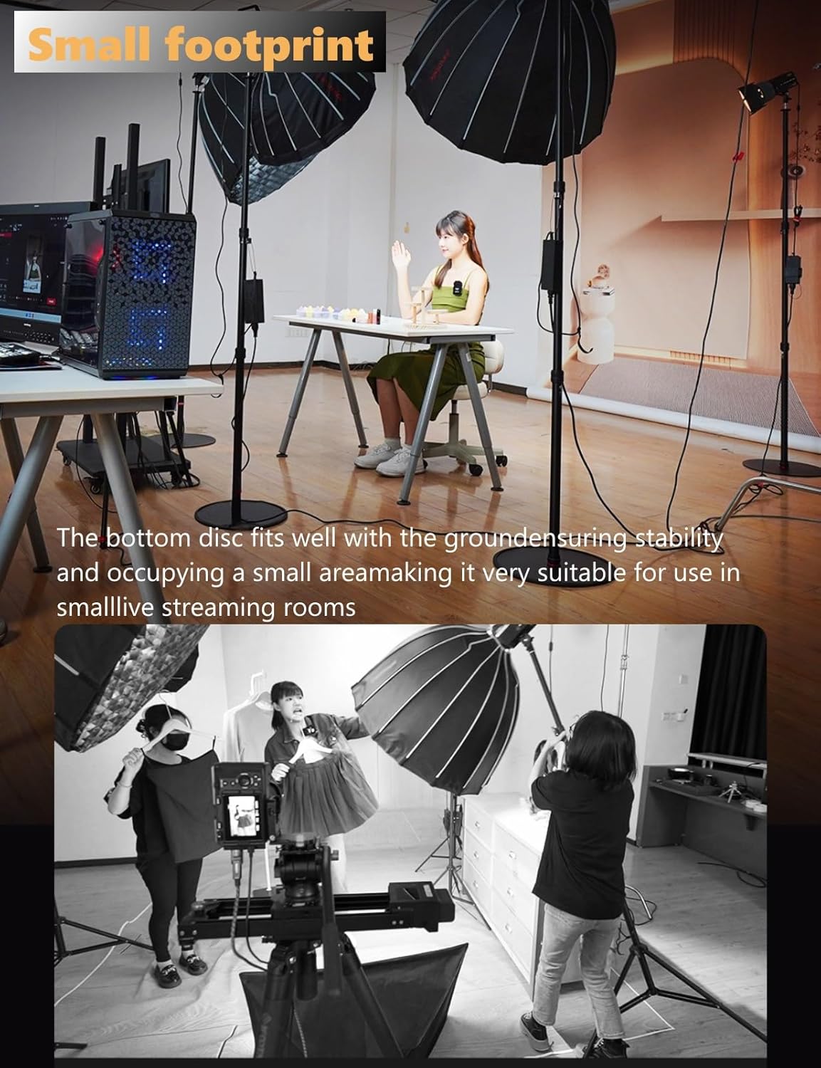 IFOOTAGE Cobra RB-A400,79" Round Base Monopod,Aluminum Photography Light Stand Flat Base for DSLR Camera, Light,Payload 22LBS(2 Pack)