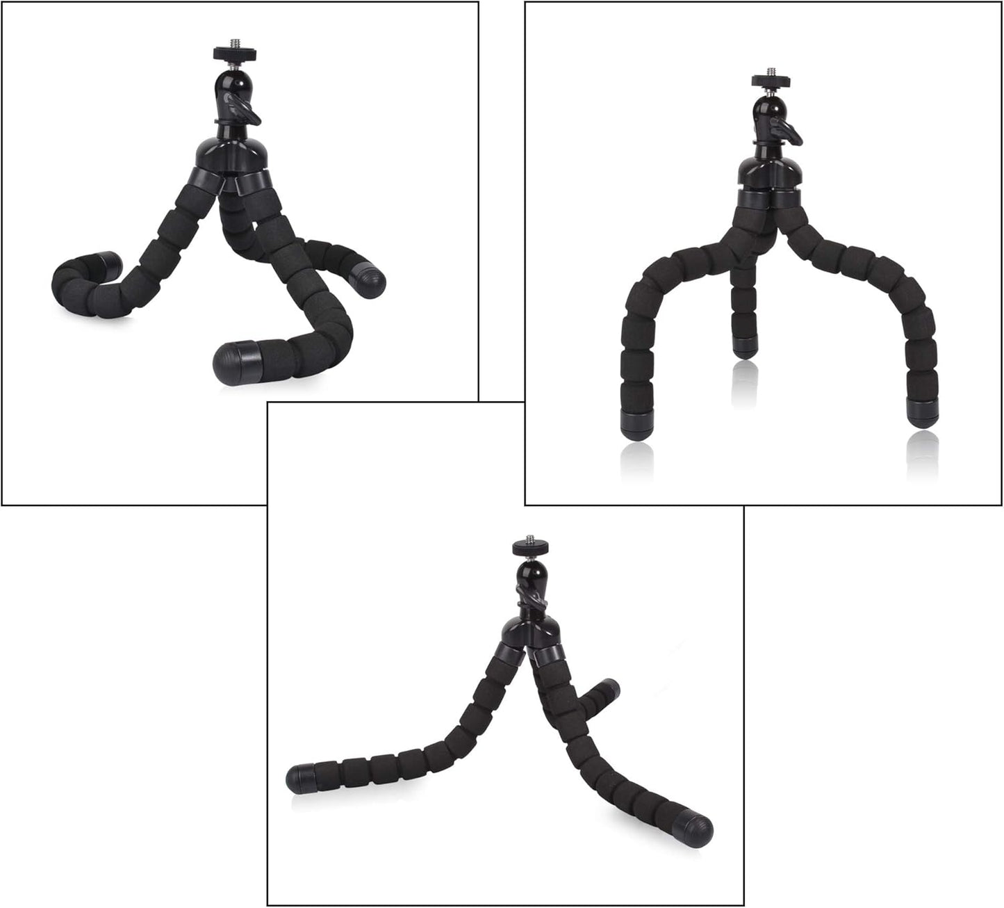 Phone Mini Tripod, Ruittos Premium Flexible Mobile Phone Tripod Stand Compatible with iPhone Samsung Go Pro, Small Digital Camera, Black