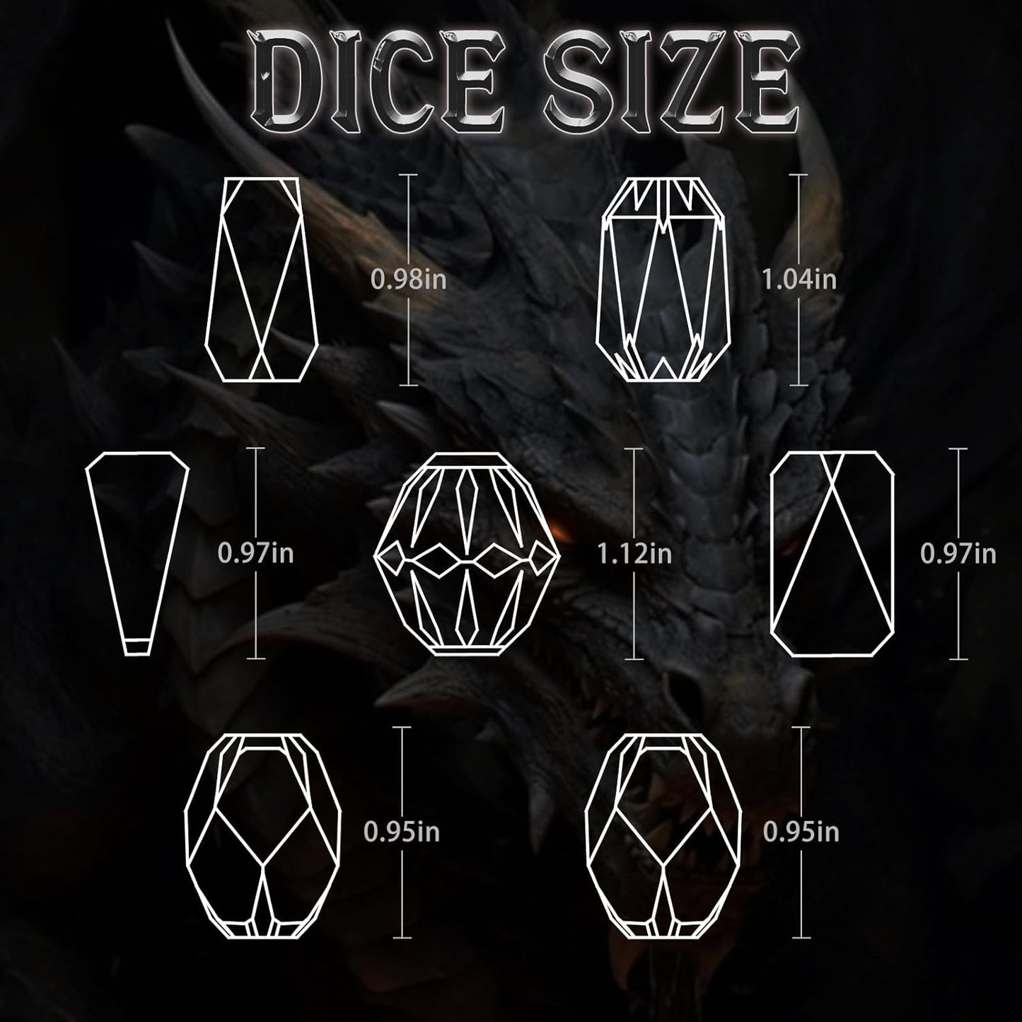 Metal DND Dice Set D and D, Dungeons and Dragons Dice of 7 RPG Dice Set Metal Unique Cool Polyhedral Dice Set with Cardboard Box for Role Playing Games TTRPG Gifts (Black)