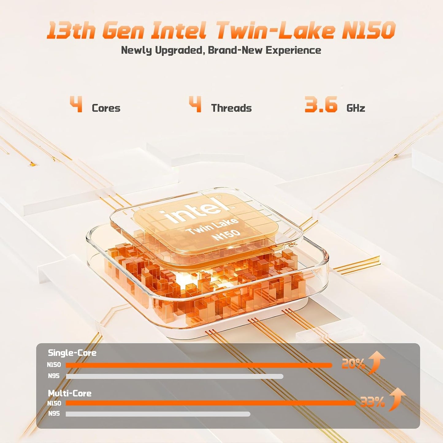 15.6" FHD IPS Student-Laptop Computer - 16GB RAM 1TB SSD, 4 Cores 13th Gen Intel N150(Beat to i3-1115G4, Up to 3.6GHz), 65W GaN Type-C, Fingerprint, Backlit Keyboard, Wi-Fi 6, BT5.2, Numpad