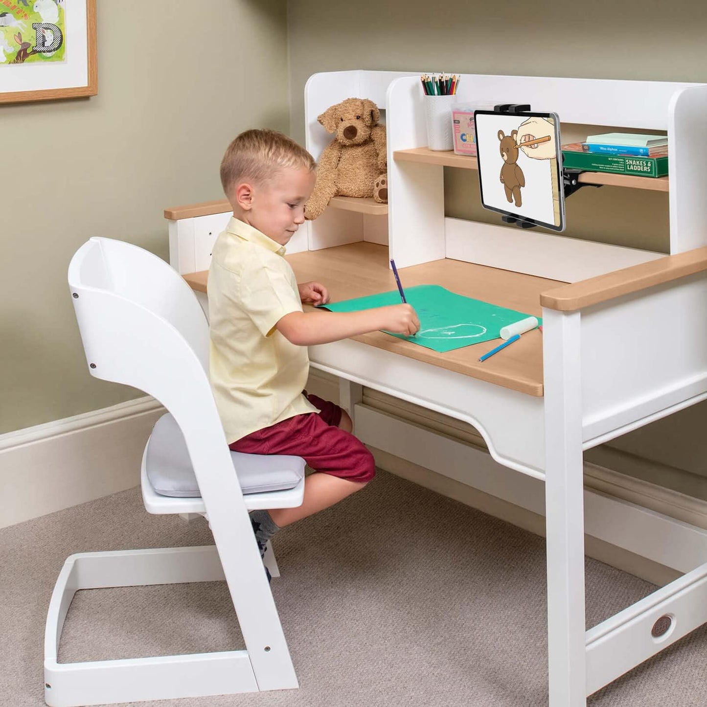 Clip Clamp Tablet Holder for Desk/Table/Glass Door/Desktop Baffle/Easel,Compatible with 7~12.9 inch iPad/Nexus/LG G Pads/Fire HD,360°Adjustment Aluminium Alloy Arm Metal Mount