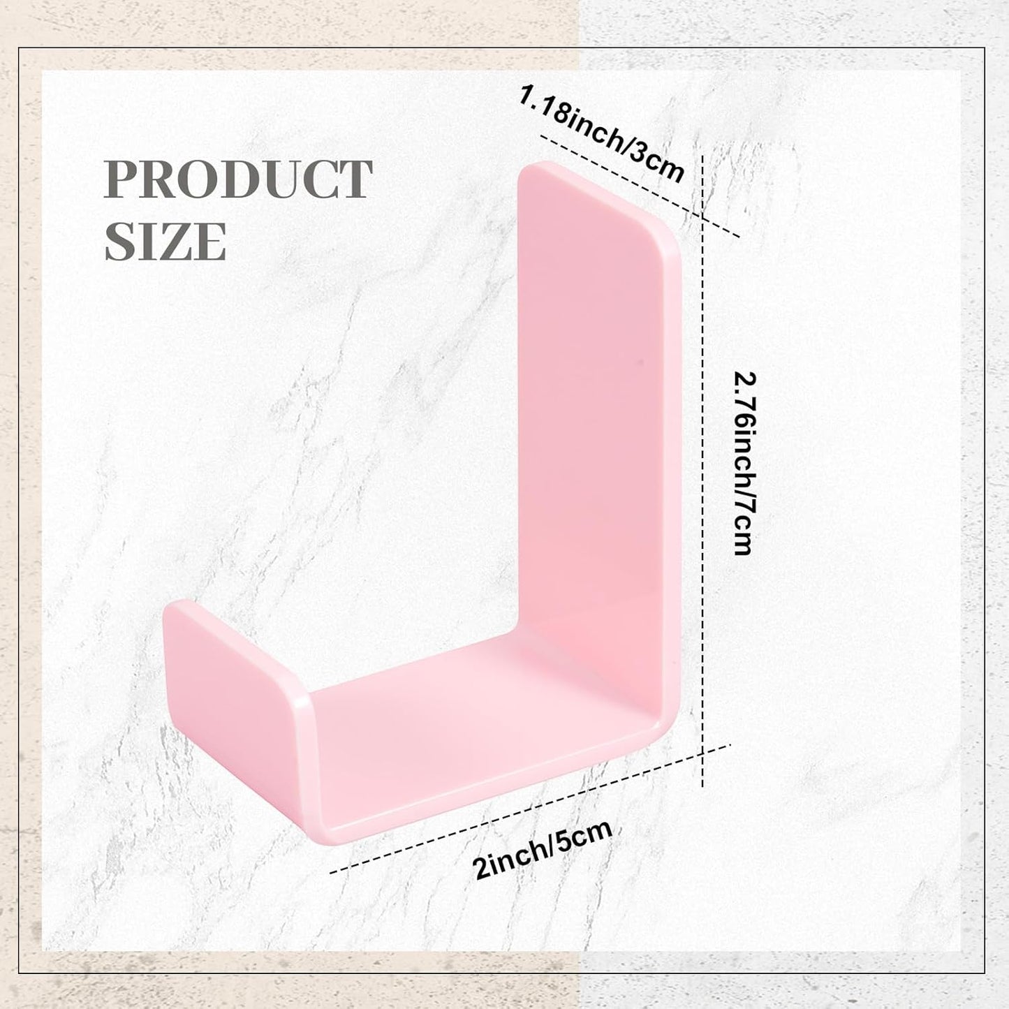 Weewooday 4 Pieces Headphone Hanger Holder Desk Adhesive Headphone Hook Wall Mount Headset Stand Acrylic Holder with Glues for General Purpose Game Earphone (Pink)