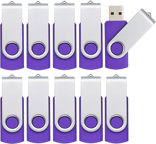 KOOTION 10PCS 4GB USB 2.0 Flash Drive 10 Pack USB Flash Drive Memory Stick Thumb Drive Flash Drives Purple