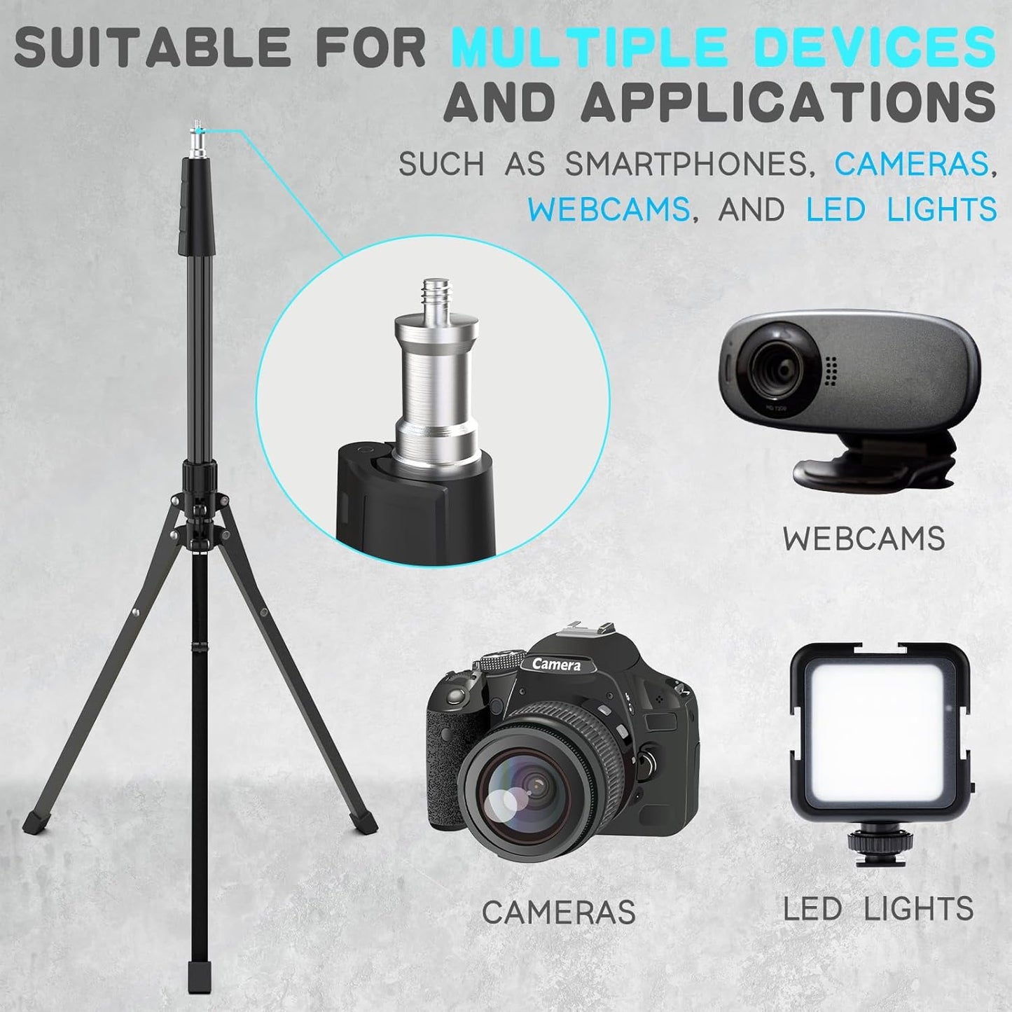 UBeesize 92’’ Cell Phone Tripod Stand with 16.5’’ Gooseneck and Remote, Overhead Tripod with Adjustable 360°Ball Head & Phone Holder for iPhone 14 Pro Max/Plus/13/12/11, Android Cell Phone