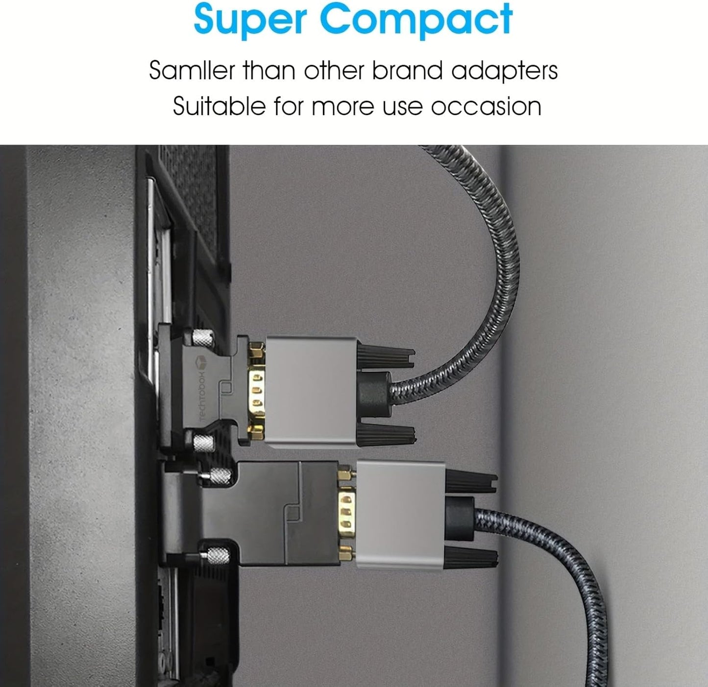 TECHTOBOX Active DVI to VGA Adapter, Uni-Directional DVI-D 24+1 to VGA Connectors, Gold-Plated,1080P Full HD Compatibility for HDTV, PC,Laptop, Monitor, Projector