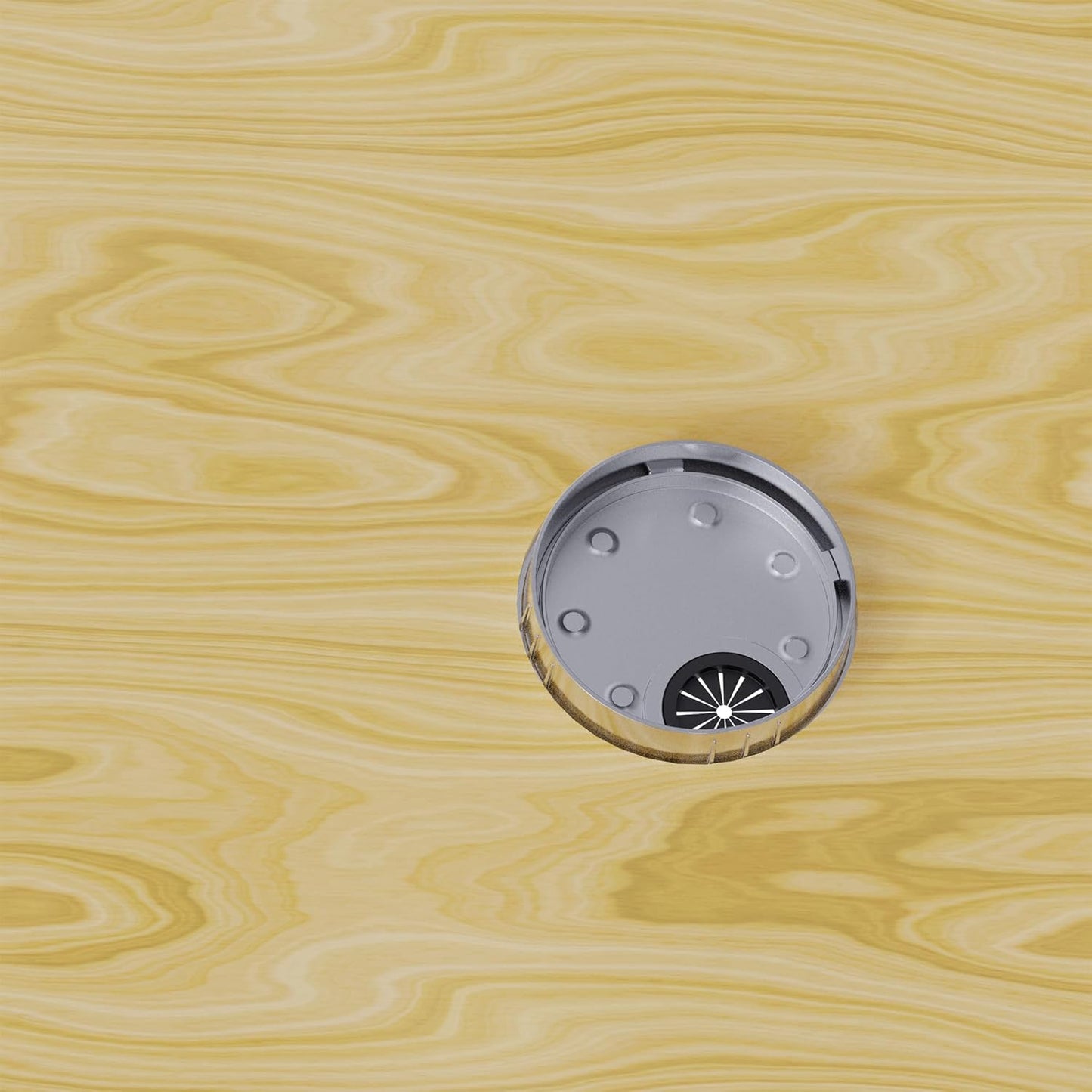 2 Pack Desk Grommet 2-1/8 Inch 53mm, Zinc Alloy Computer Desk Wire Hole Cover, Office Desktop Cord Cable Hole Metal Ring, Bright Silver