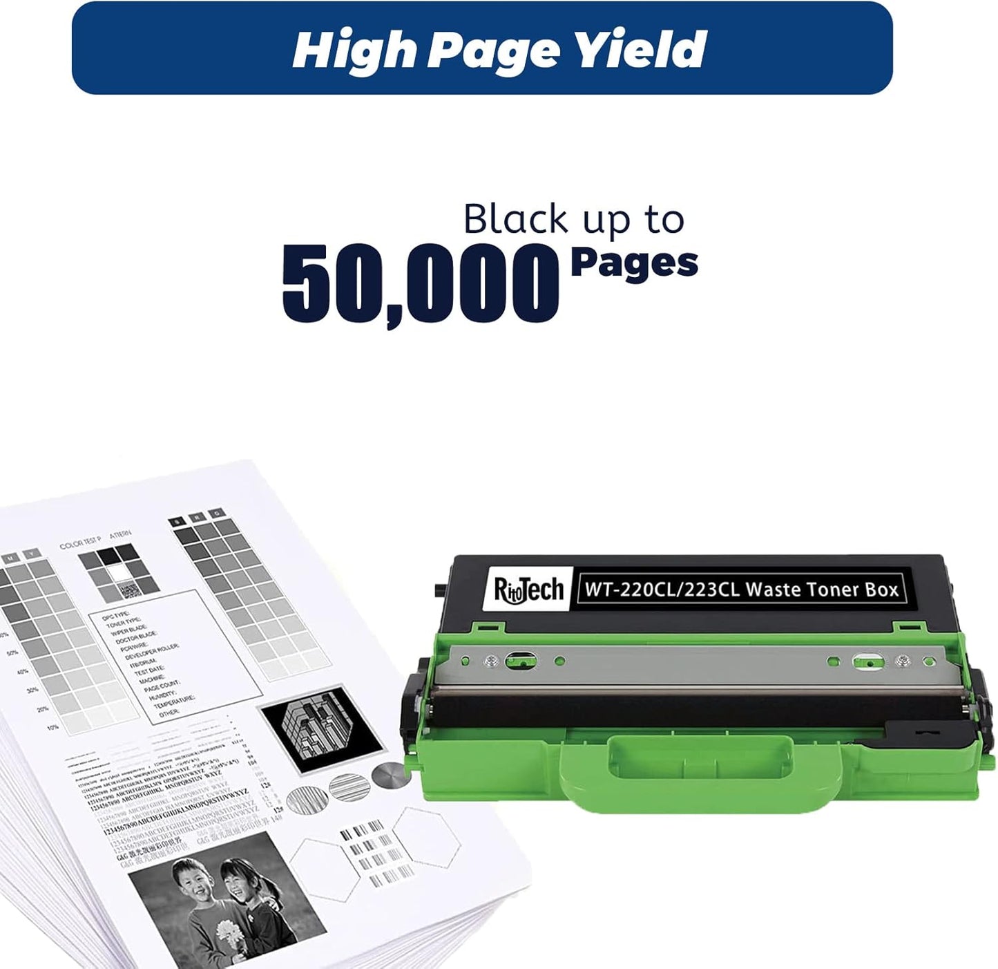 1 Pack Compatible for Brother WT-220CL Waste Toner Box WT-223CL Waste Toner Box Works with MCF-9340CDW HL-3140CW 3170CDW L3210CW L3230CDW L3270CDW 9130CW L3290CDW MFC-L3710CW L3770CDW (Black)