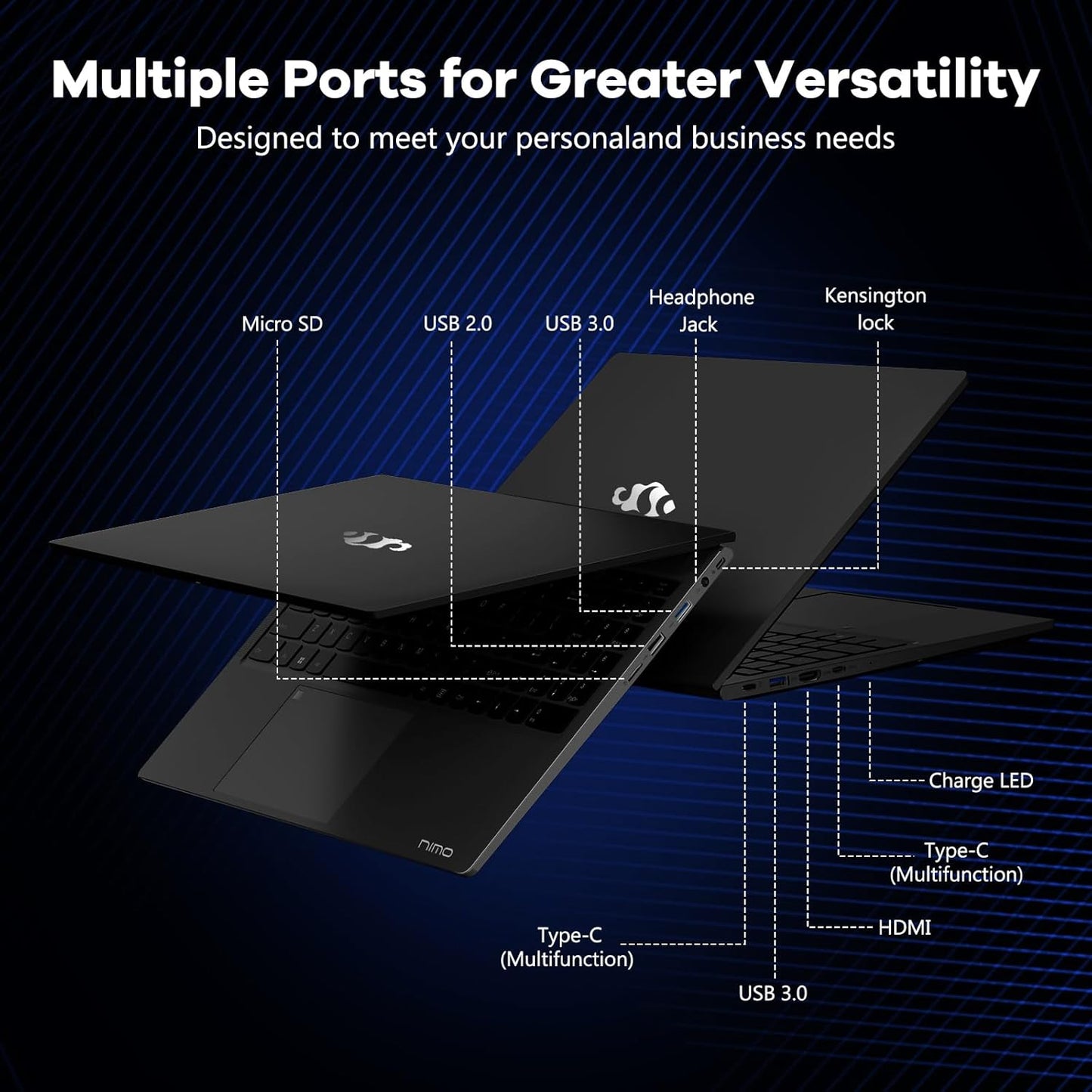 NIMO 15.6" IPS FHD-Gaming-Laptop, AMD Ryzen 5 6600H 6 Cores 32GB DDR5 RAM 2TB SSD (Beat i7-1165G7, Up to 4.5GHz) Radeon 660M GPU-Computer with Backlit Keyboard 100W Type-C Fingerprint Win 11