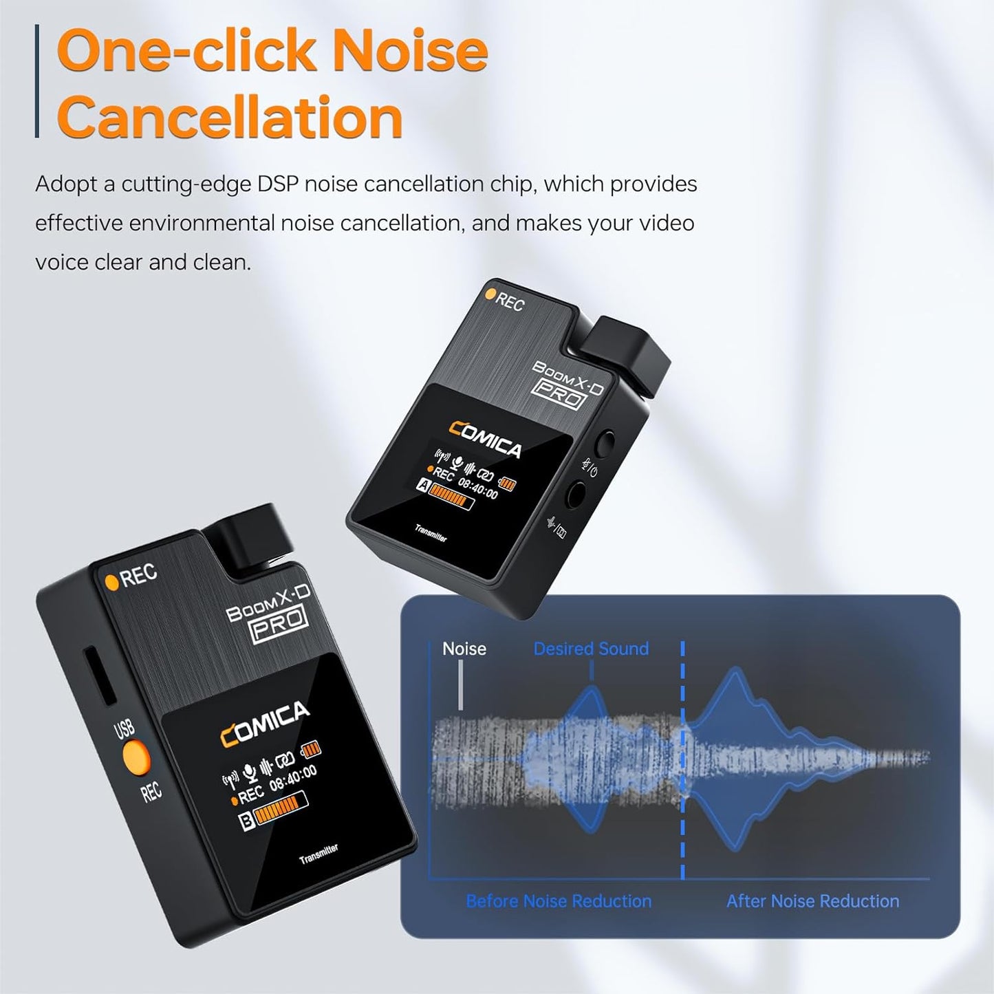 COMICA BoomX-D2 PRO Wireless Lavalier Microphone for iPhone Android Camera PC, Lapel Mic with 16GB Storage, Safety Audio Track, Noise Cancellation, Lav Mic for YouTube TikTok Video Recording