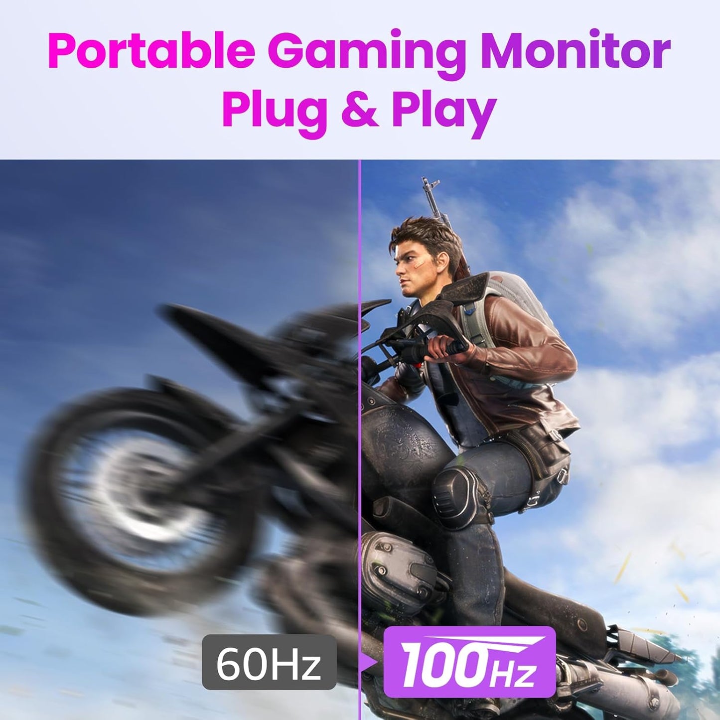 Portable Gaming Monitor 16 Inch QHD 2.5K 2560X1600 16:10 100 Hz 100% sRGB 10 Bit Travel Monitor for MacBook, Laptop, PC, Surface, Game Console, VESA Compatible, with Kickstand & Sleeve