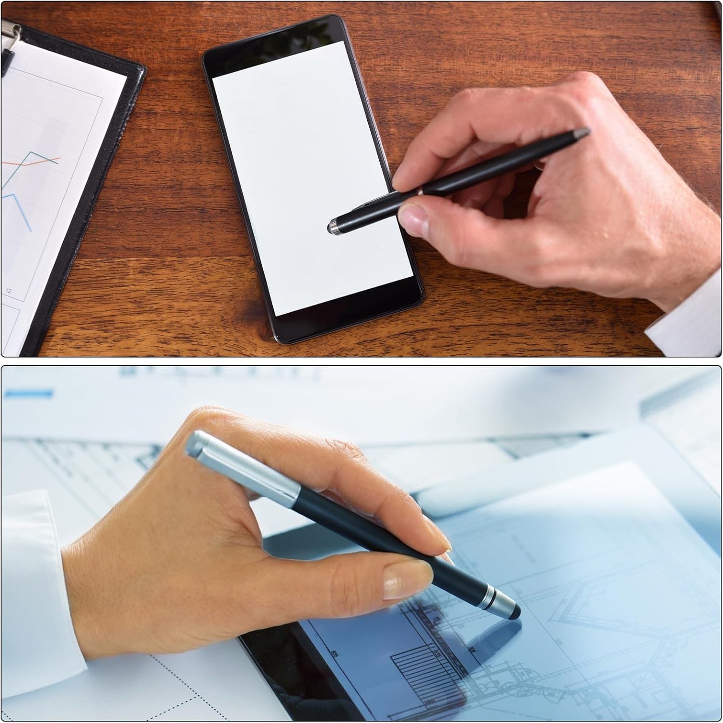 MECCANIXITY 4pcs Stylus Pens for Touch Screens Universal Capacitive Stylus Pencil Sensitivity for Phone Tablet Touch Screen Device,Black Blue Purple Pink