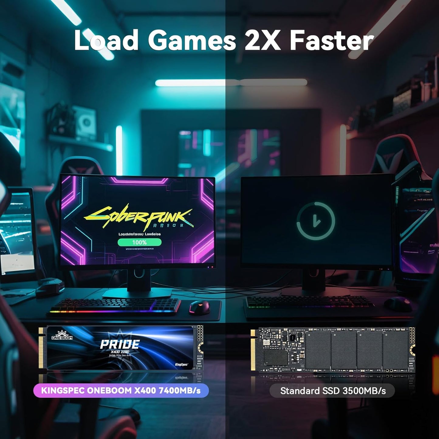 KingSpec OneBoom X400 512GB M.2 SSD Gen4 7300MB/s, TLC 3D NAND Internal NVMe SSD for Gaming & 4K Editing, Compatible with PC / PS5 / Laptop