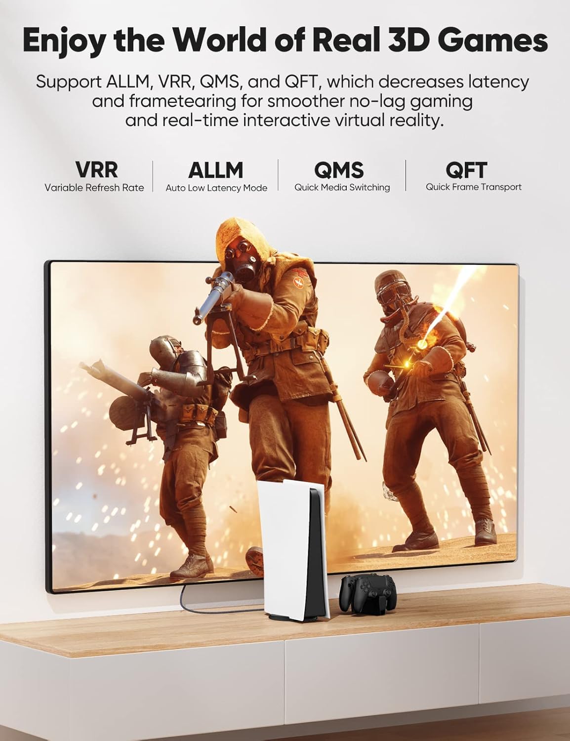 Highwings 8K60HZ HDMI Fiber Optic Cable 2.1 75FT Long, Unidirectional 48Gbps High Speed HDMI Cord 4K120Hz HDCP Compatible for PS5 DVD Player