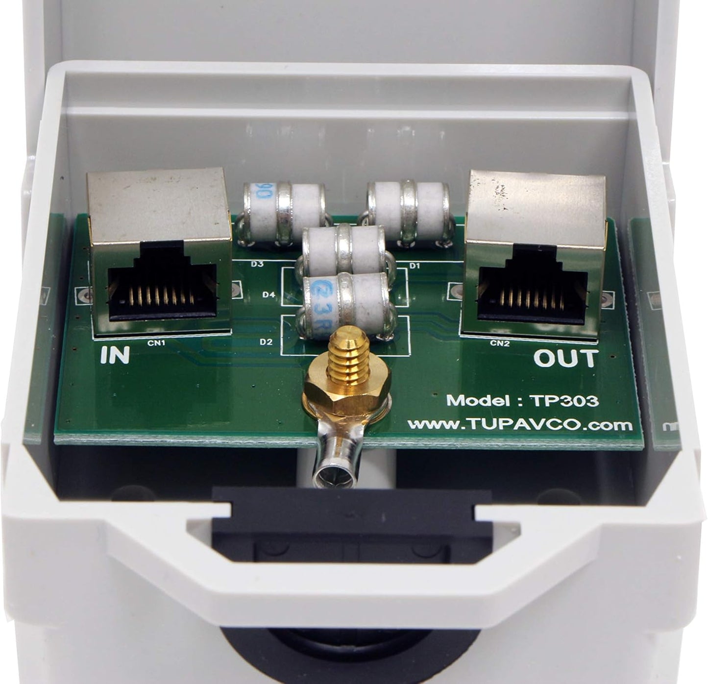 Tupavco TP303 Ethernet Surge Protector Outdoor for PoE+ Gigabit 1000Mbs - LAN Network Thunder Lightning Surge Protection Suppressor/Arrester