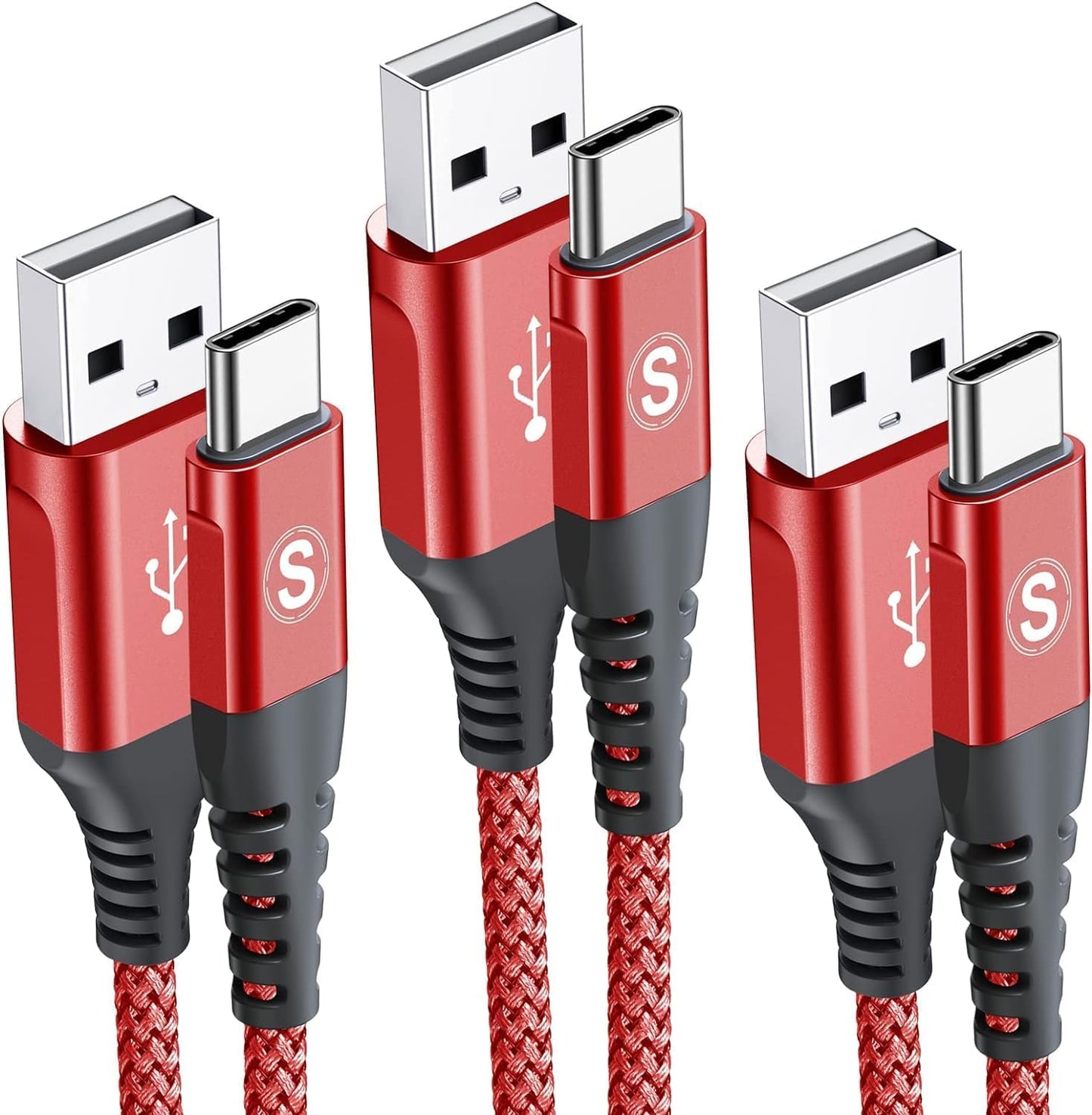 USB Type C Charger Cable [3Pack,10ft+6.6ft+3.3ft], Power Charging Cable for Kindle Fire HD 10 9th 2019 8 10th 2020 Paperwhite 11th 2021 Generation, Samsung Galaxy S21 S20 S10 A13 A33 A53