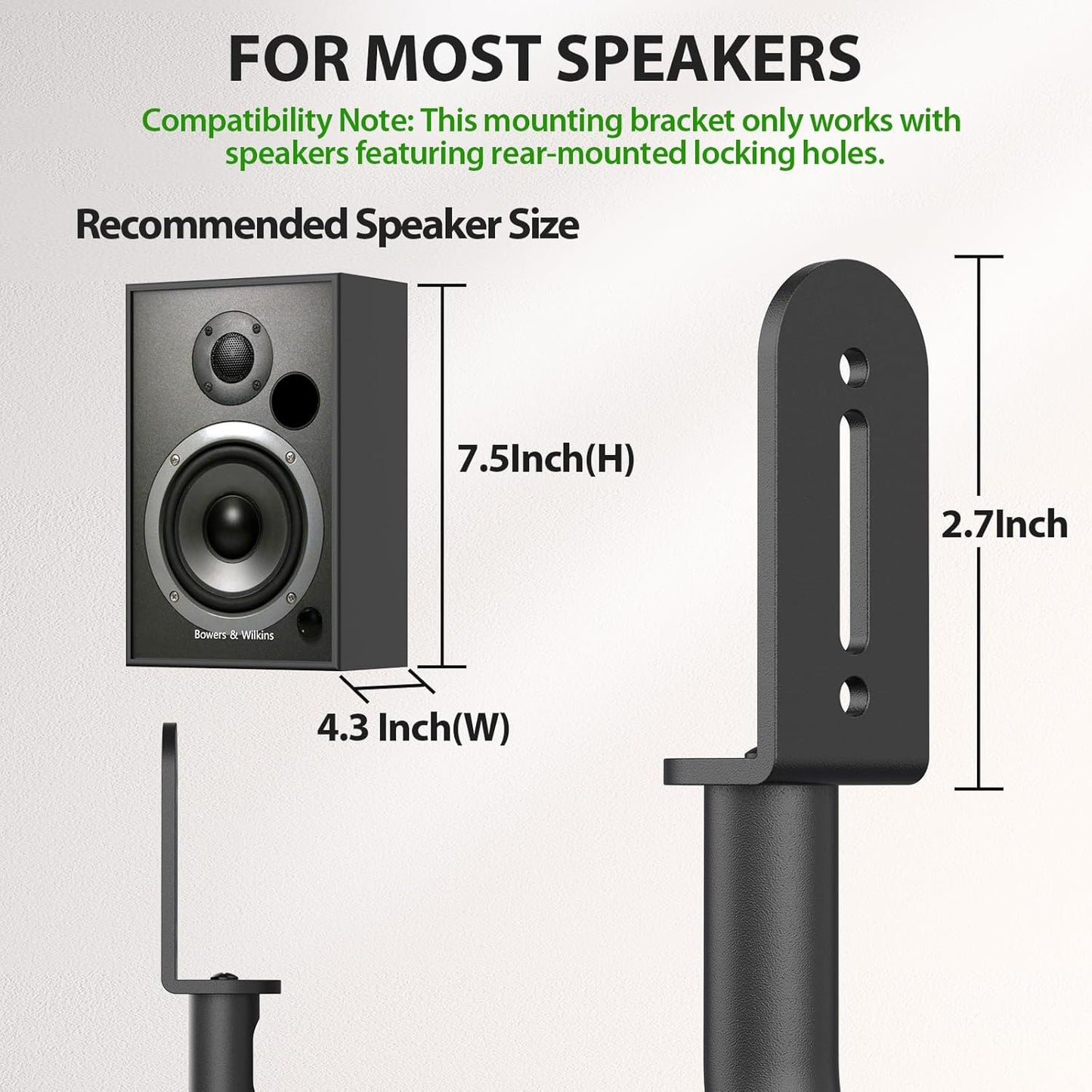 USX MOUNT Universal Speaker Stands, Height Adjustable Extend 30.0" to 39.1" for Satellite Speakers & Small Bookshelf Speakers up to 11 lbs Per Stand, 1 Pair Floor Stands for Sony Bose Polk JBL Yamaha