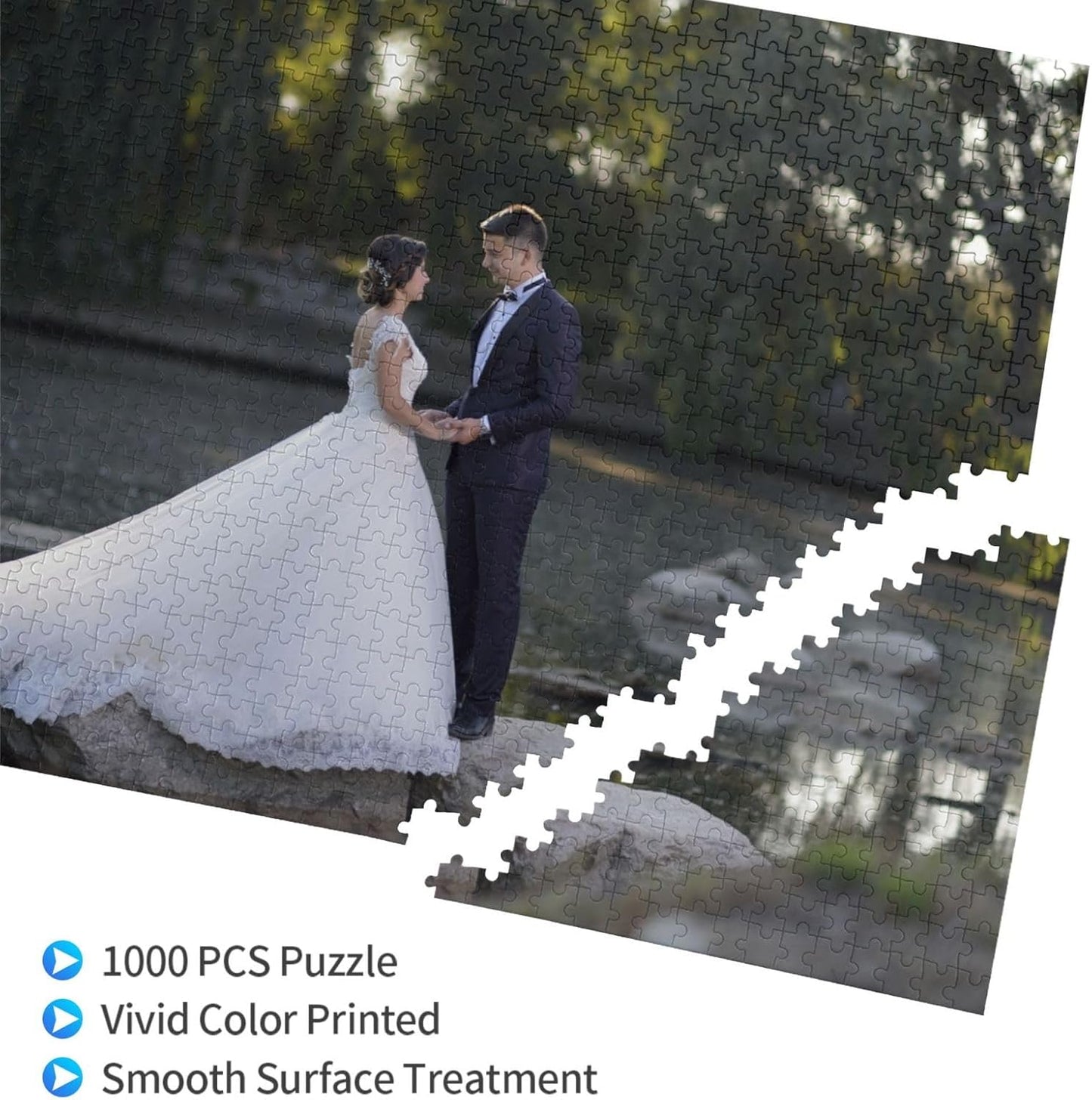 Custom Jigsaw Puzzle from Photos 300/500/1000 Pieces Personalized Wooden Picture Puzzles Gift for Adult Family Friends,Birthday,Valentine's Day (Horizontal 1000PCS)