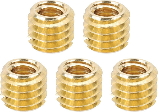 PATIKIL 1/4" Female to 3/8" Male Convert Screws Adapter, 5 Pcs Tripod Thread Adapter Mount for Camera Monopod Video DSLR SLR Mic Stand, Gold