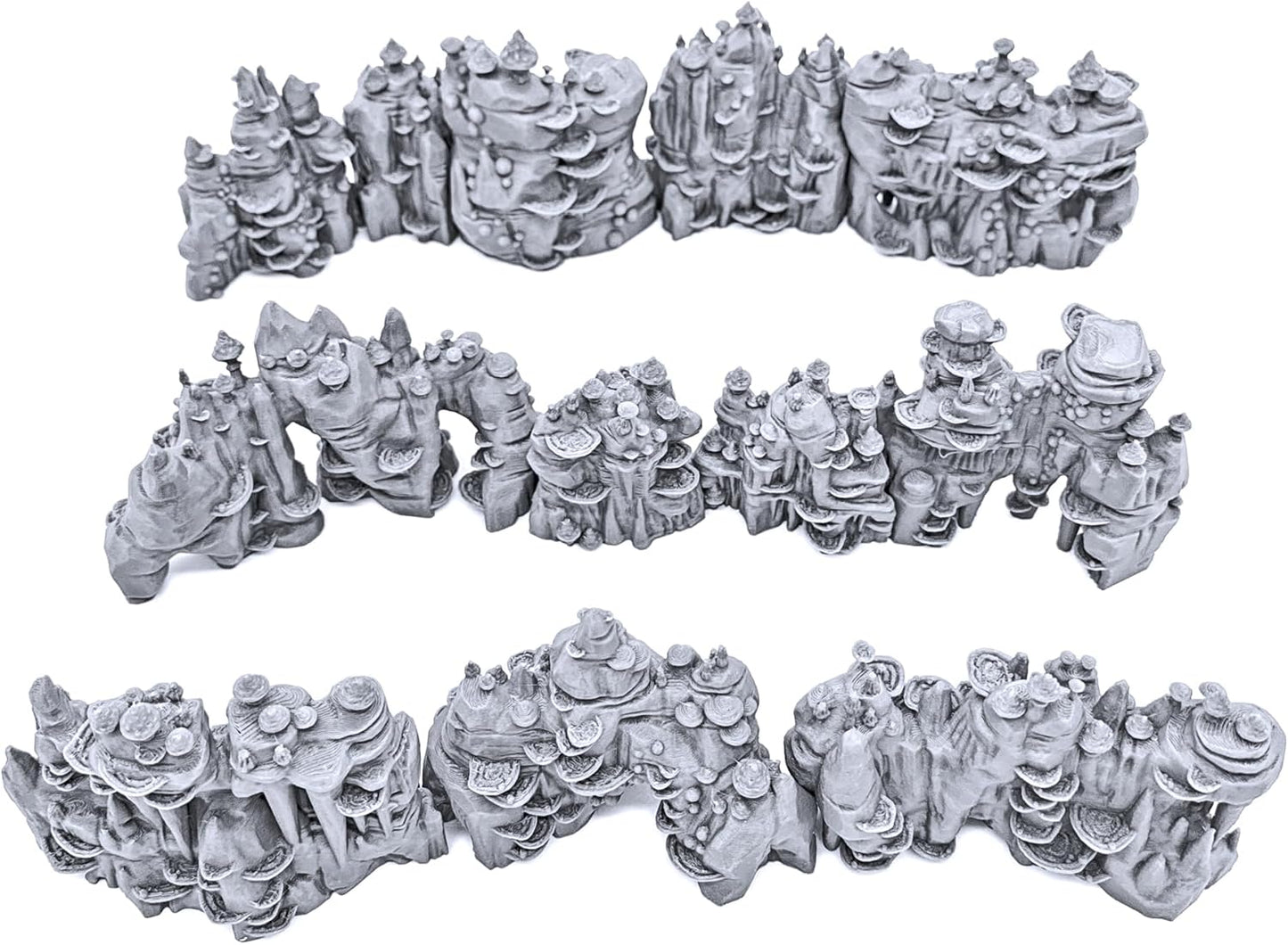 Shroom Grotto Walls by Printable Scenery, 3D Printed Tabletop RPG Scenery and Wargame Terrain 28mm Miniatures