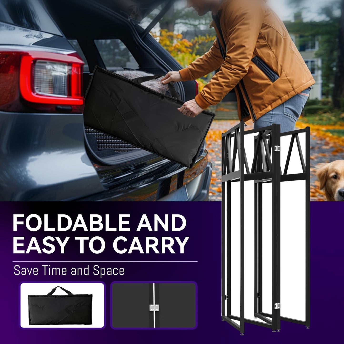 Portable DJ Booth,Foldable DJ Table Stand with Light Stand White & Black Scrim,Adjustable DJ Facade Booth Station Triangle Plate Metal Frame DJ Table with Cable Hole for Private Events, Clubs, Bars