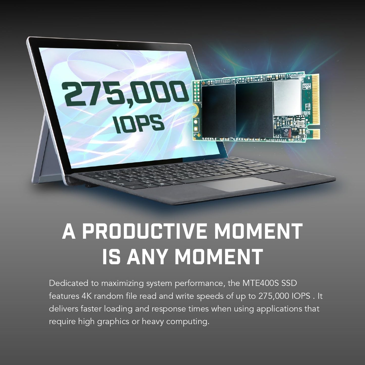 Transcend 512GB MTE400S M.2 2242 PCIe Gen3x4 SSD, Compatible with Ultra-Thin Laptops, Dram-Less Low Power, Up to 2000MB/s, TLC - TS512GMTE400S