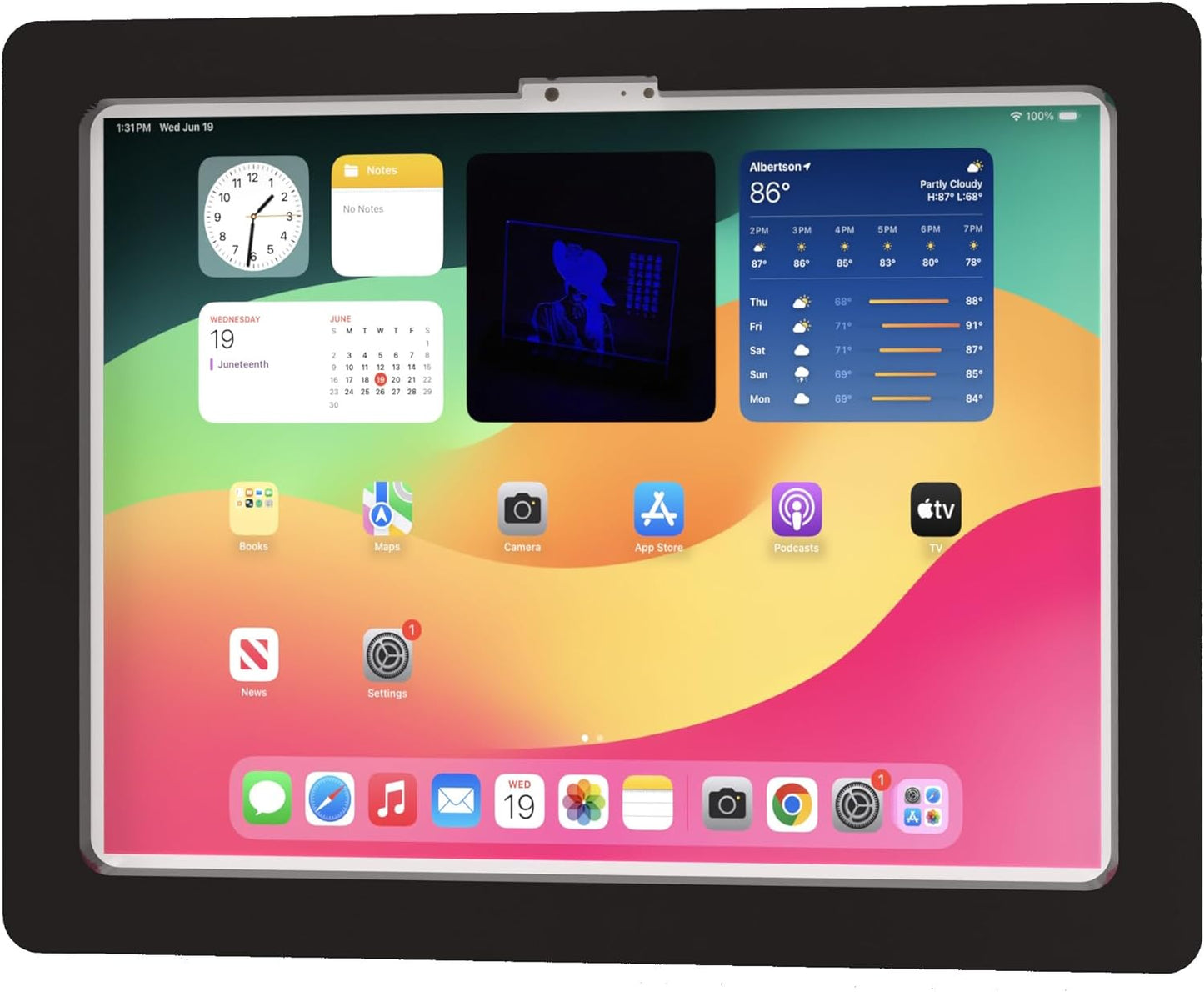 TABcare Anti-Theft Acrylic VESA Enclosure for Apple iPad Pro 13" 2024 with Free Wall Mount Kit & 90-Degree Angle USB C Cable (iPad Pro 13" 2024, Black)