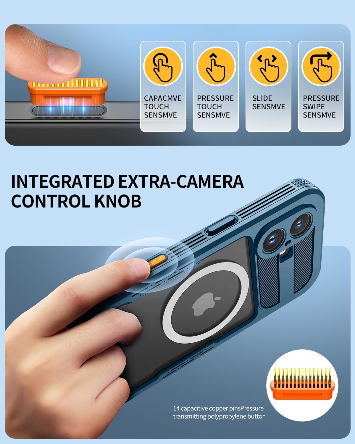 Lanhiem Magnetic for iPhone 16 Plus Case, IP68 Waterproof Dustproof Case, [Compatible with Magsafe] [Built-in Screen Protector] Full Body Heavy Duty Rugged Phone Cover 6.7 inch, Blue/Clear