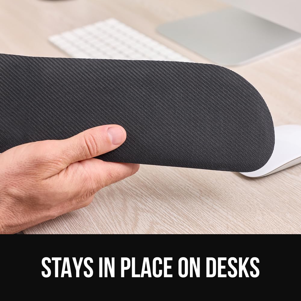 GORILLA GRIP Silky Gel Memory Foam Wrist Rest for Computer Keyboard, Mouse, Foldable Design for Typing Pain Relief, Desk Pads Support Hand and Arm, Mousepad, Stain Resistant, 2 Piece Pad, Jet Black
